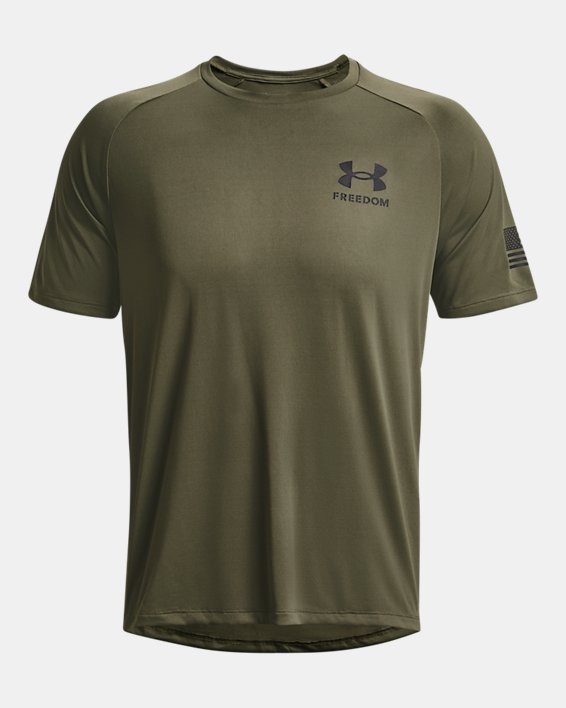 Men's UA Tech™ Freedom Short Sleeve T-Shirt, Green, pdpMainDesktop image number 4
